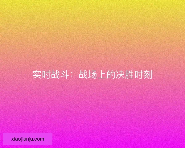 实时战斗:战场上的决胜时刻 实时战斗:战场上的决胜时刻