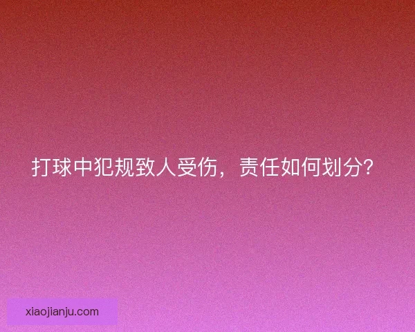 打球中犯规致人受伤，责任如何划分？