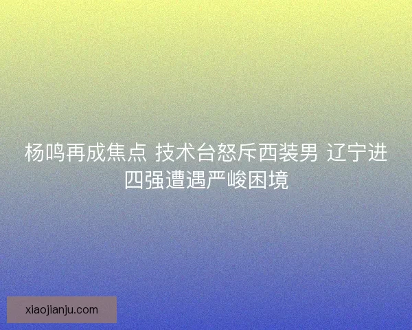 杨鸣再成焦点 技术台怒斥西装男 辽宁进四强遭遇严峻困境